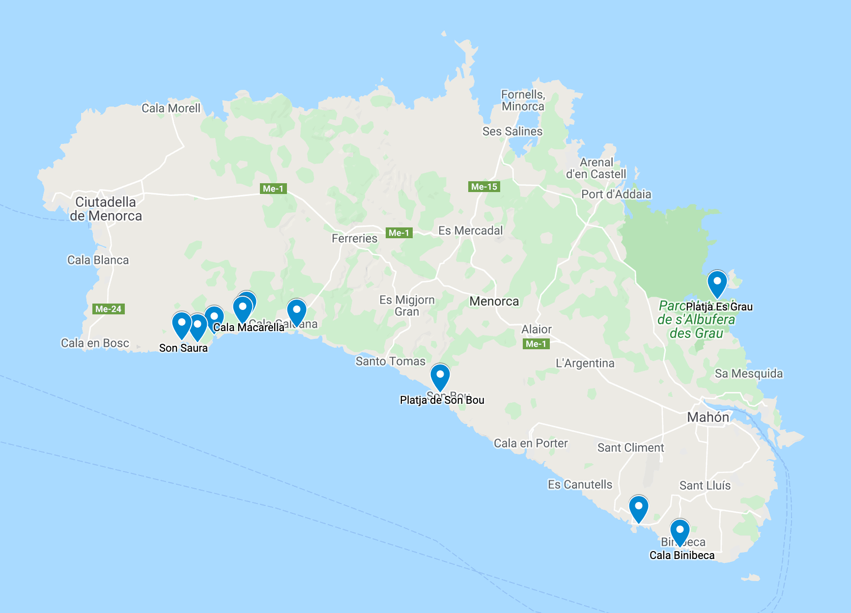 Best beaches in Menorca | Map