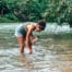 Filling up a water purifier bottle in Guatemala
