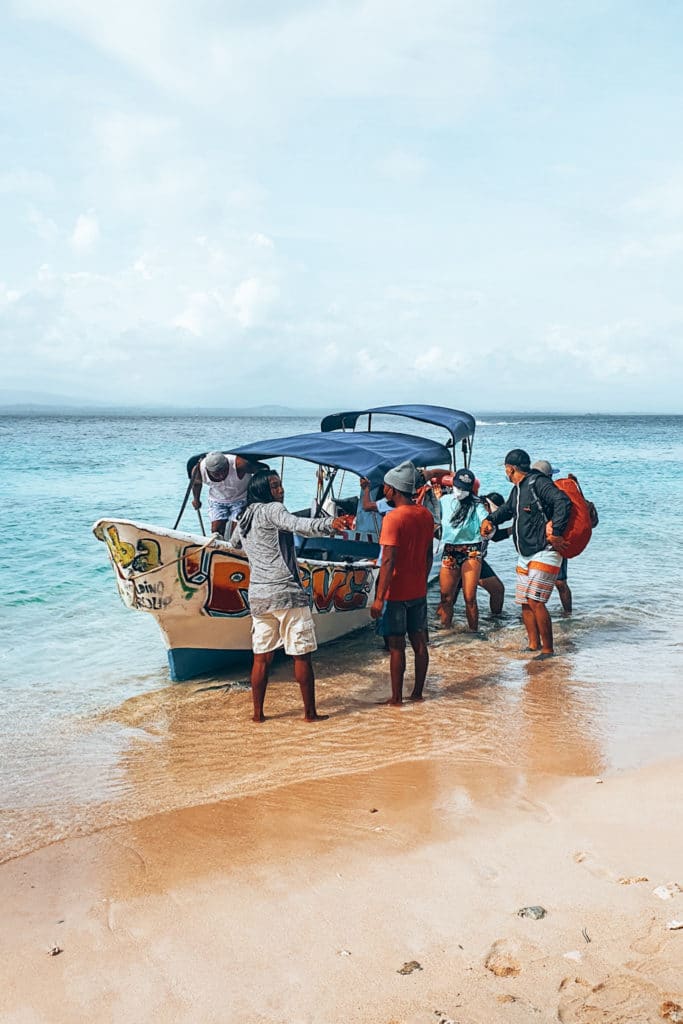 Taking the boat to the islands in Panama