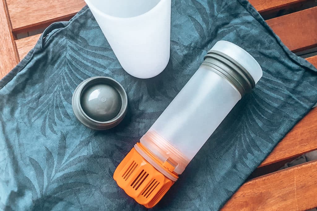 Drying process for the Grayl water purifier review / Trocknungsprozess für den Filterflasche Test