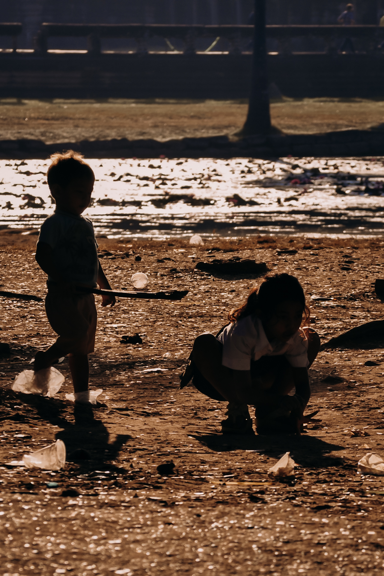 Kids playing in the dirt in Siem Reap, Cambodia