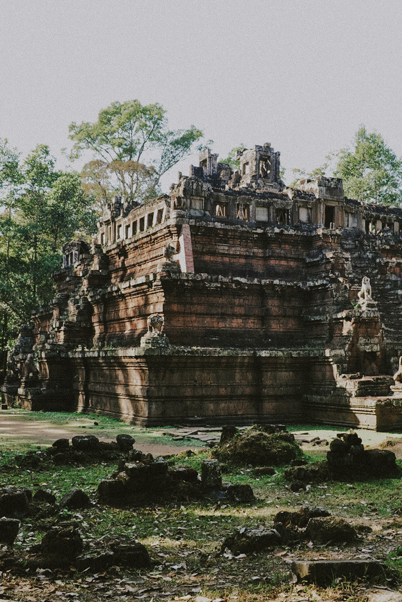 Bayon Temple, a highlight when backpacking in Cambodia