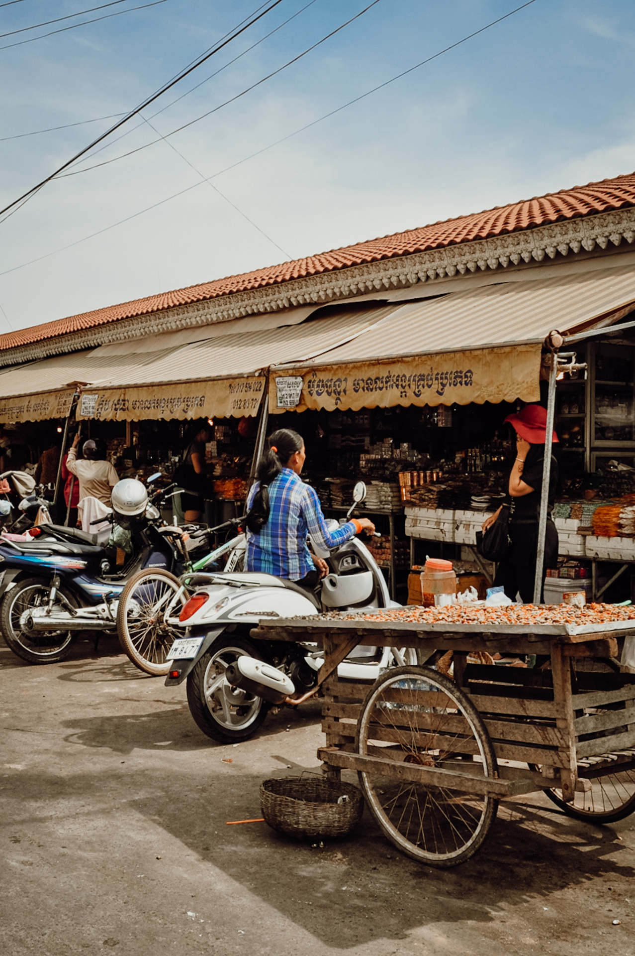 A market while backpacking in Cambodia