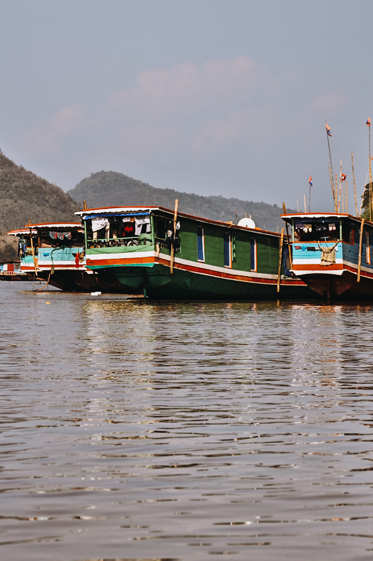 Slow boats on my Laos backpacking itinerary / Slowboats auf meiner Laos Reiseroute