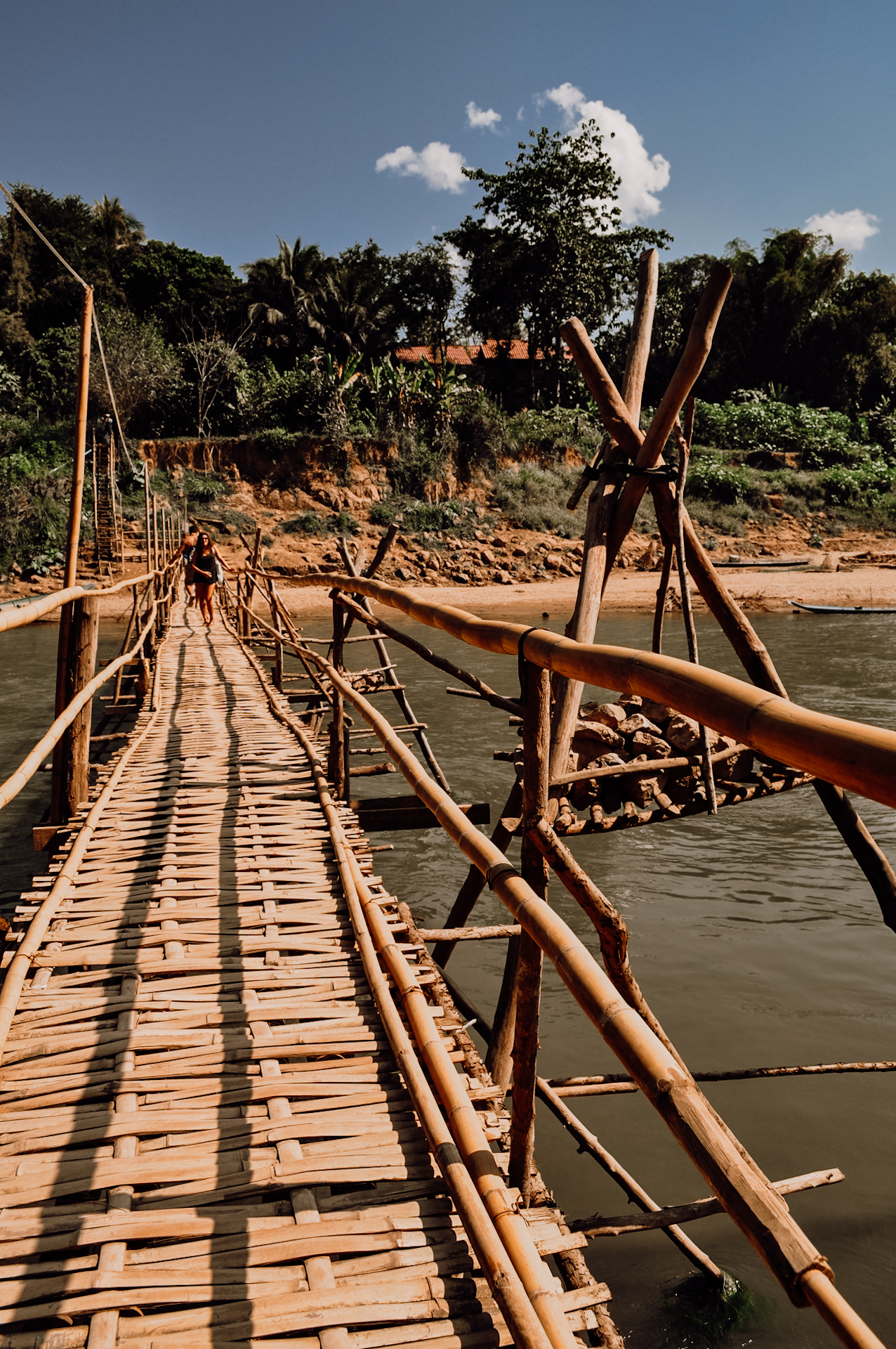 The bamboo bridge in Luang Prabang